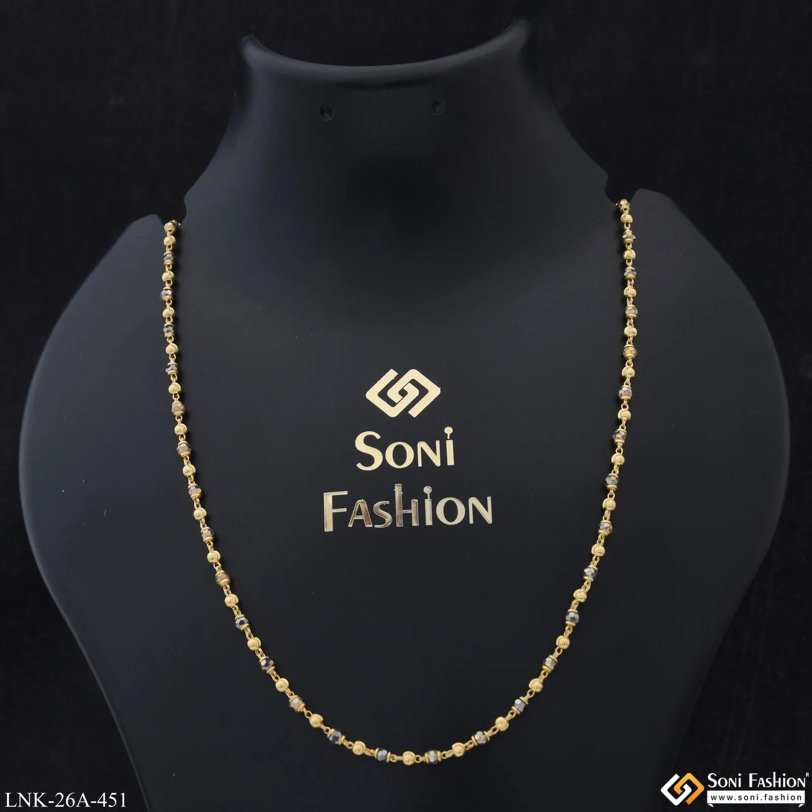 1 Gram Gold Plated Designer Magnificent Design Mala for Women - Style A451