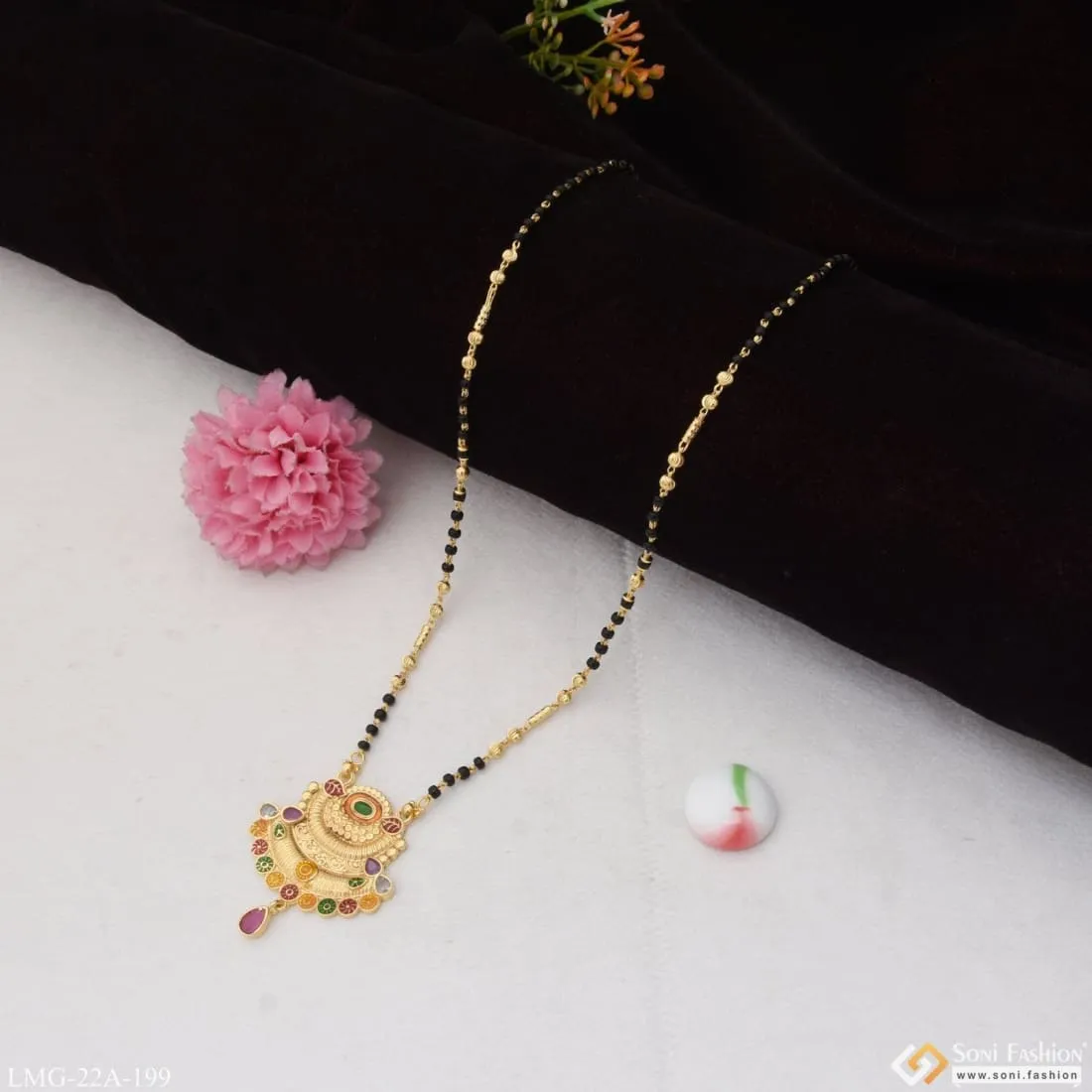 1 Gram Gold Plated Glamorous Design Fancy Design Mangalsutra for Women - Style A199