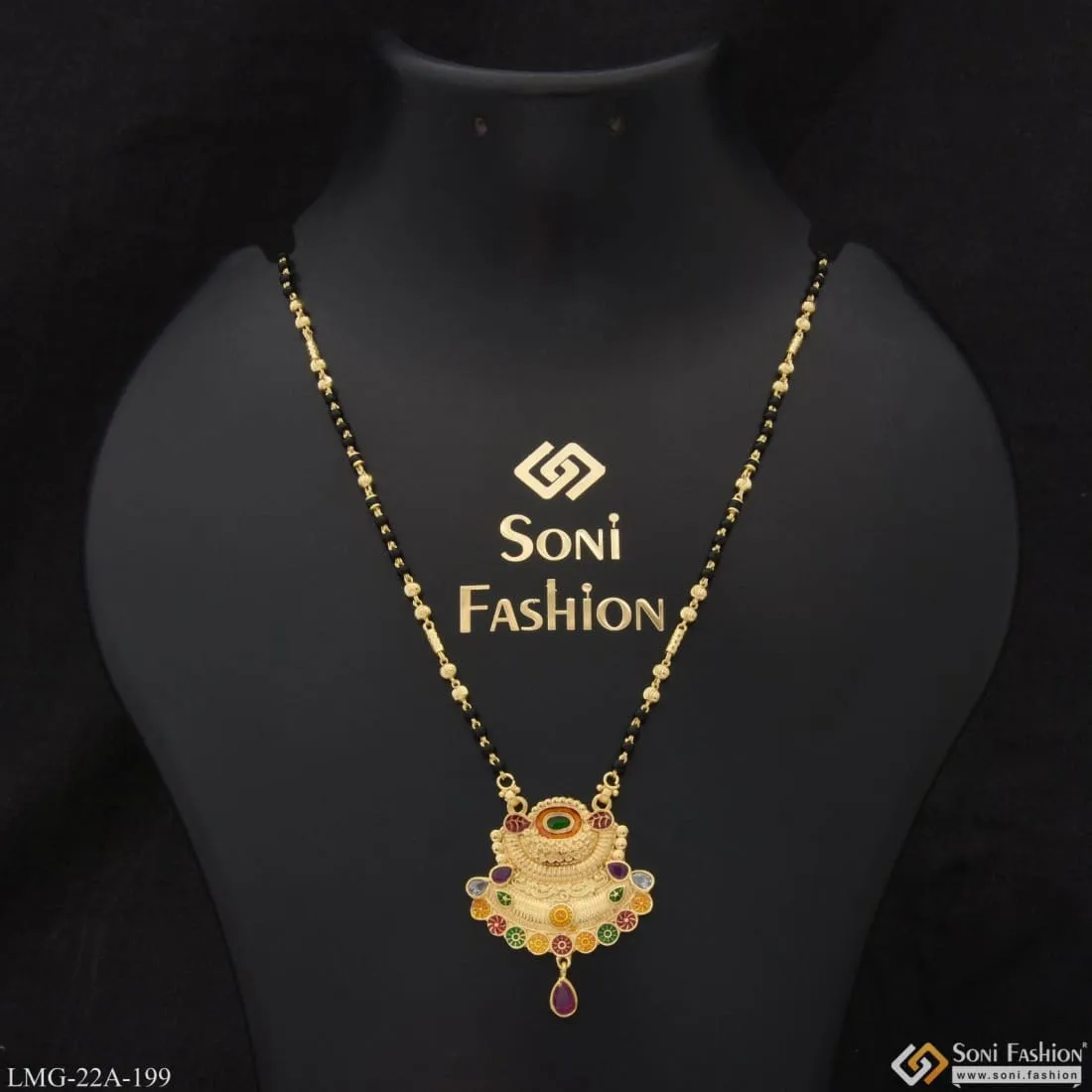 1 Gram Gold Plated Glamorous Design Fancy Design Mangalsutra for Women - Style A199