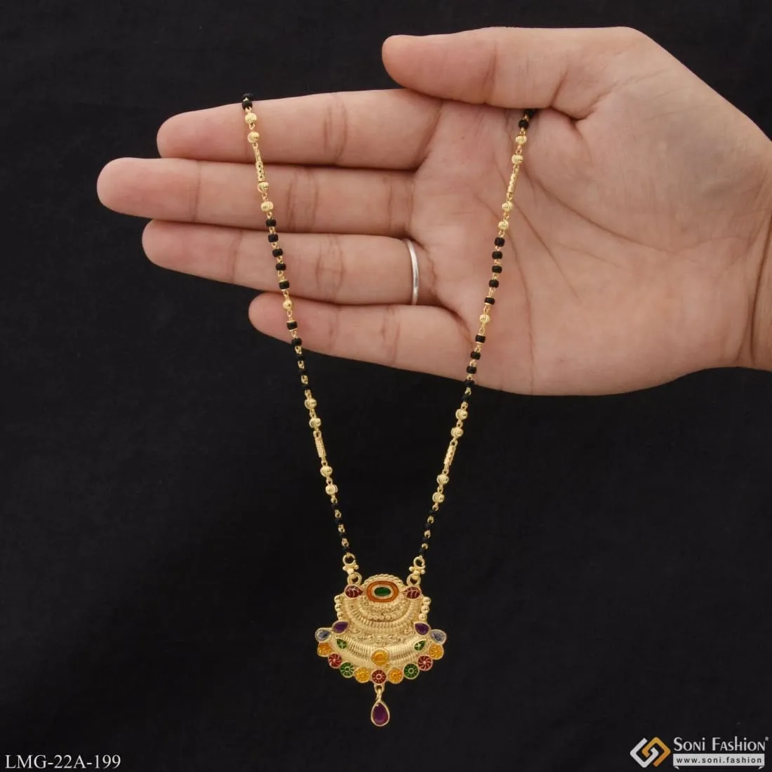 1 Gram Gold Plated Glamorous Design Fancy Design Mangalsutra for Women - Style A199
