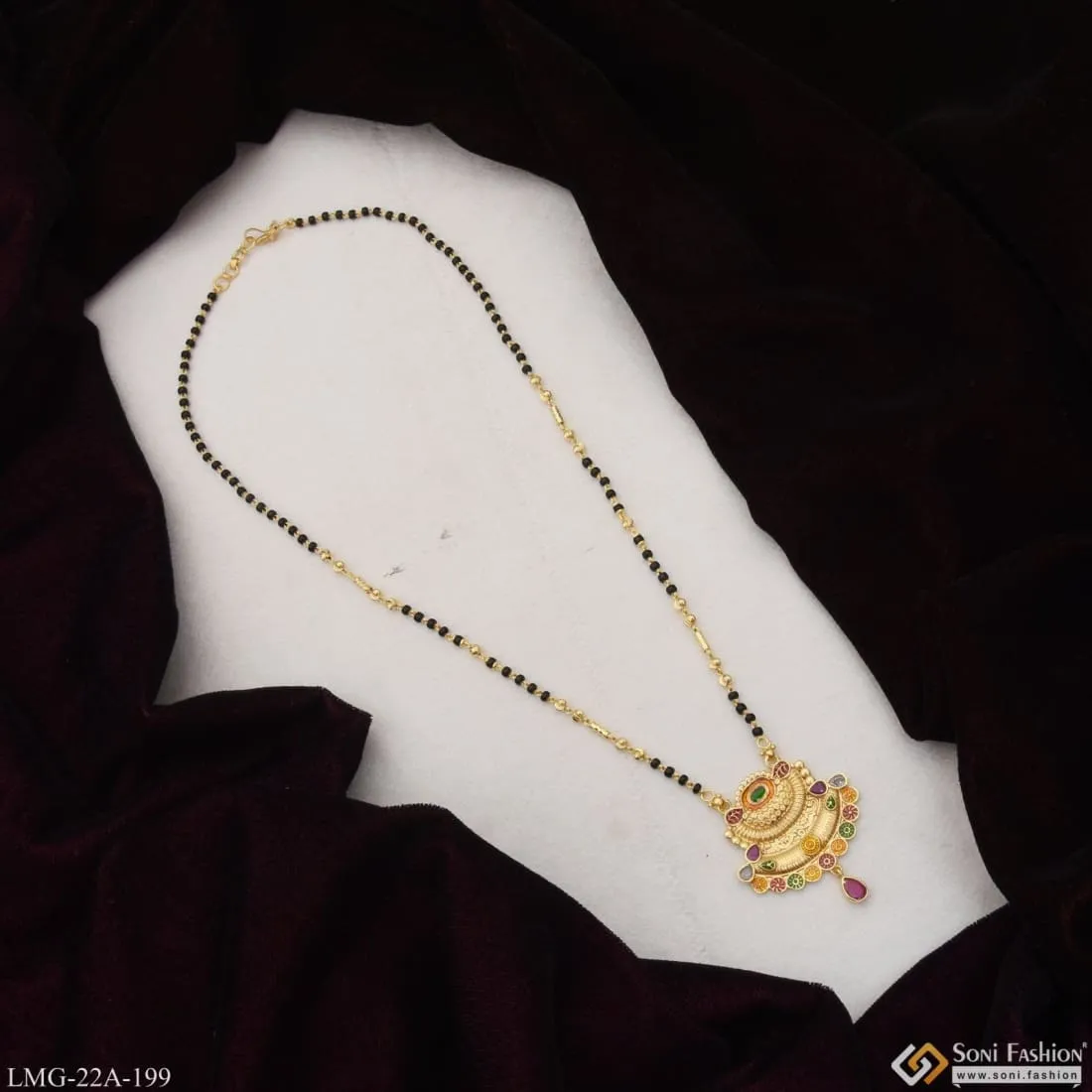1 Gram Gold Plated Glamorous Design Fancy Design Mangalsutra for Women - Style A199
