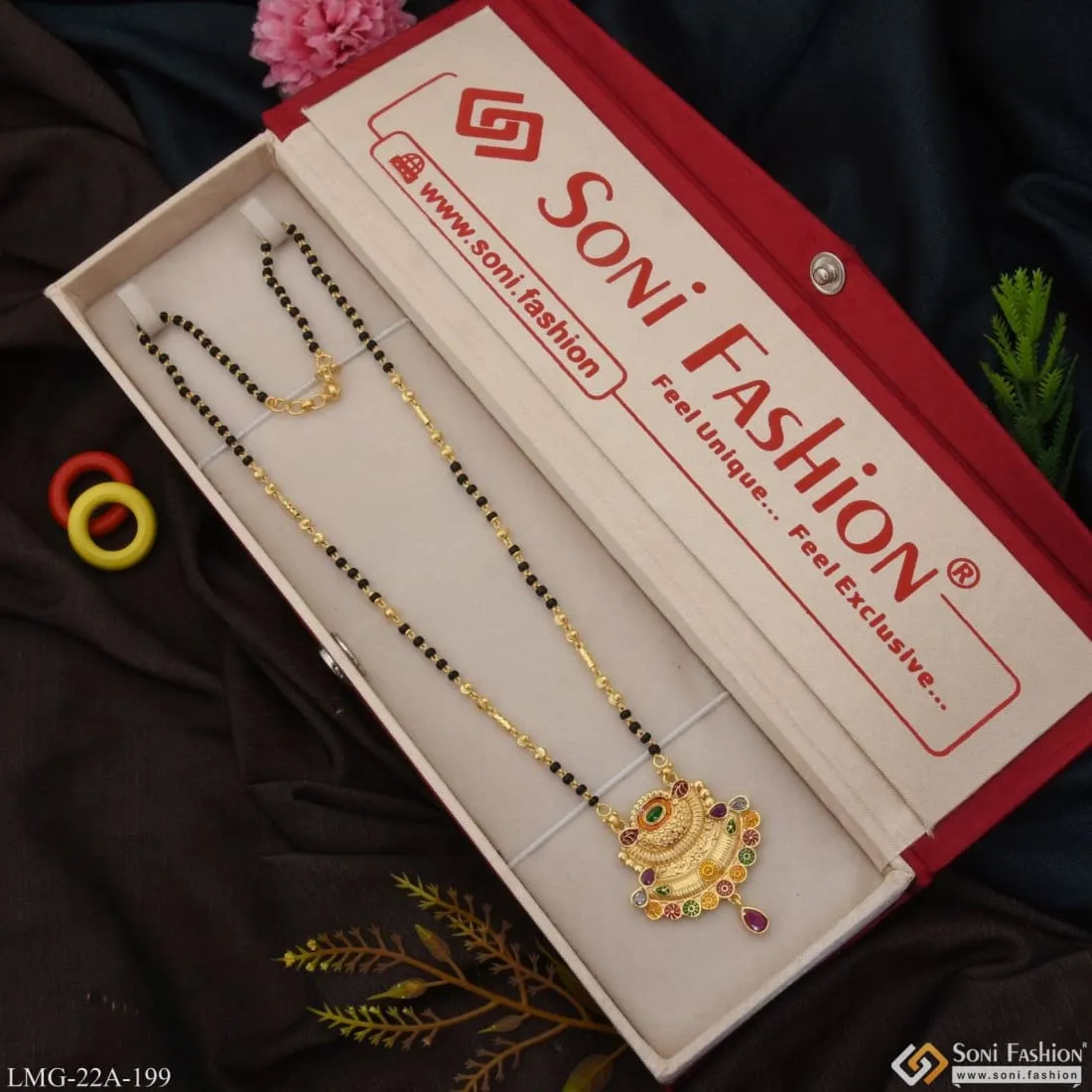 1 Gram Gold Plated Glamorous Design Fancy Design Mangalsutra for Women - Style A199