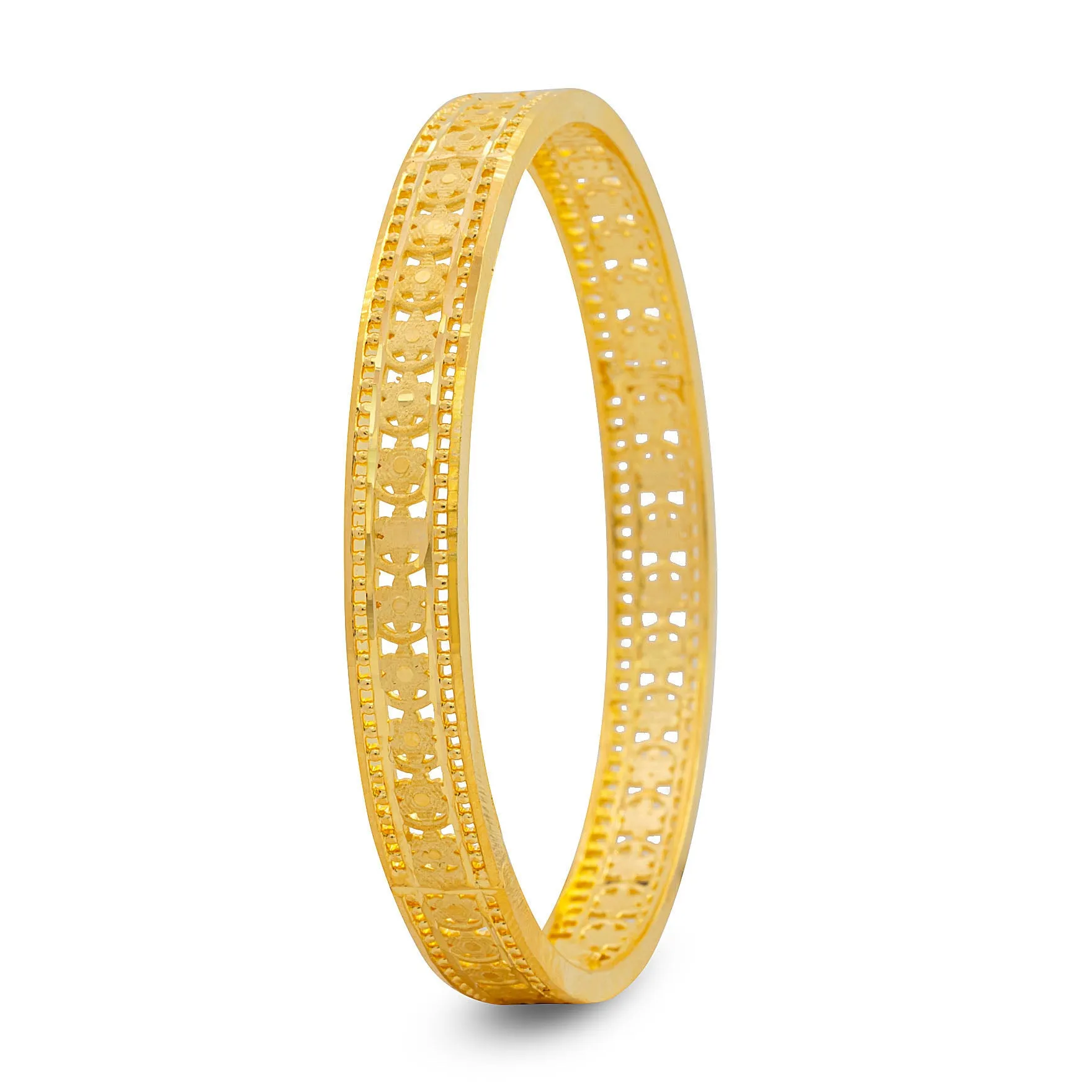 24ct Heavy Gold Plated Boho Style Bangle PGB41-022