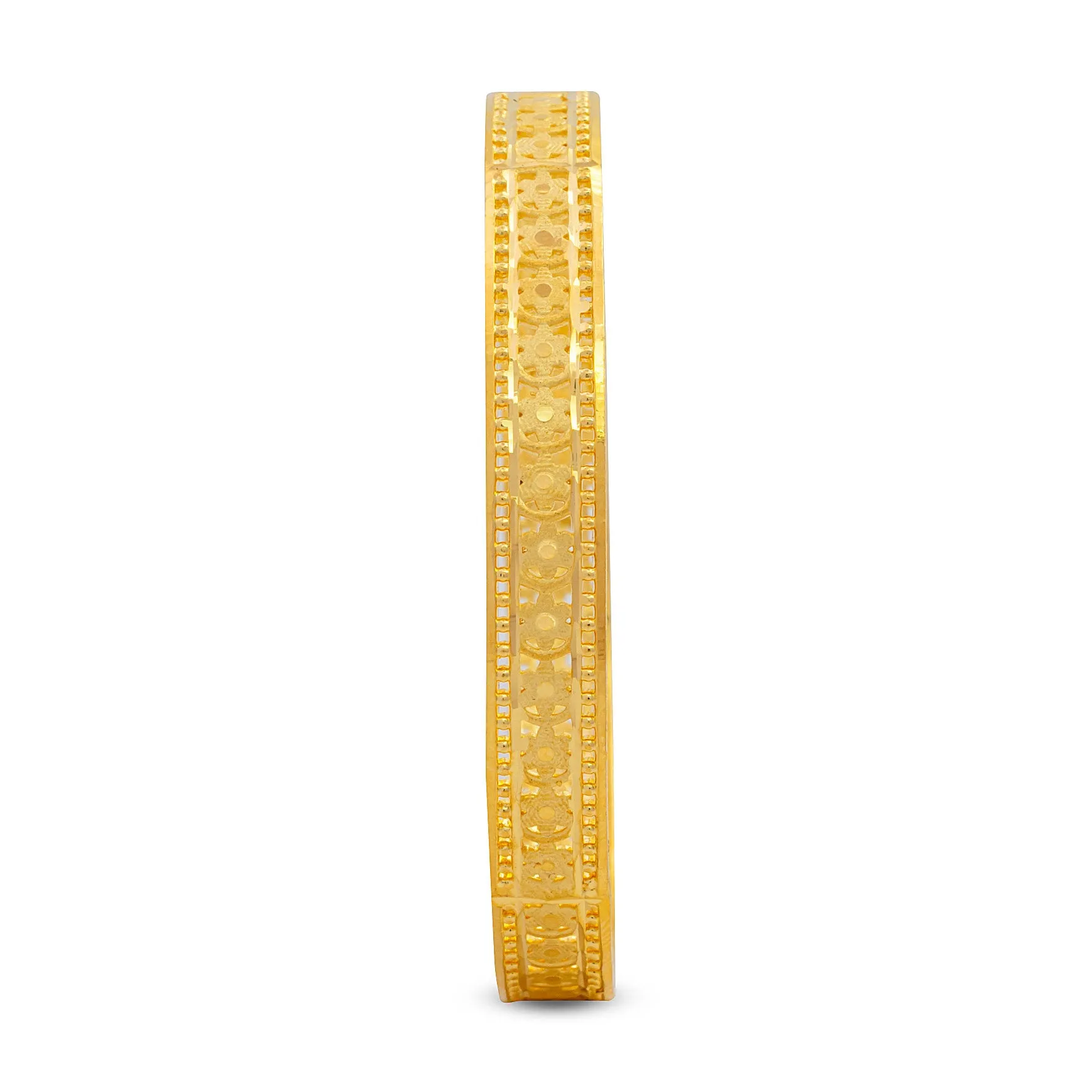 24ct Heavy Gold Plated Boho Style Bangle PGB41-022