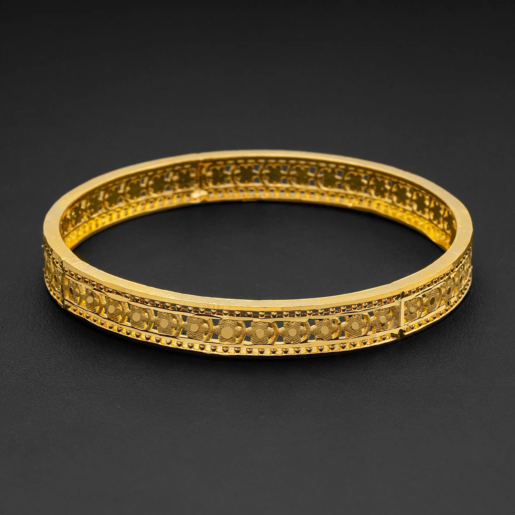 24ct Heavy Gold Plated Boho Style Bangle PGB41-022