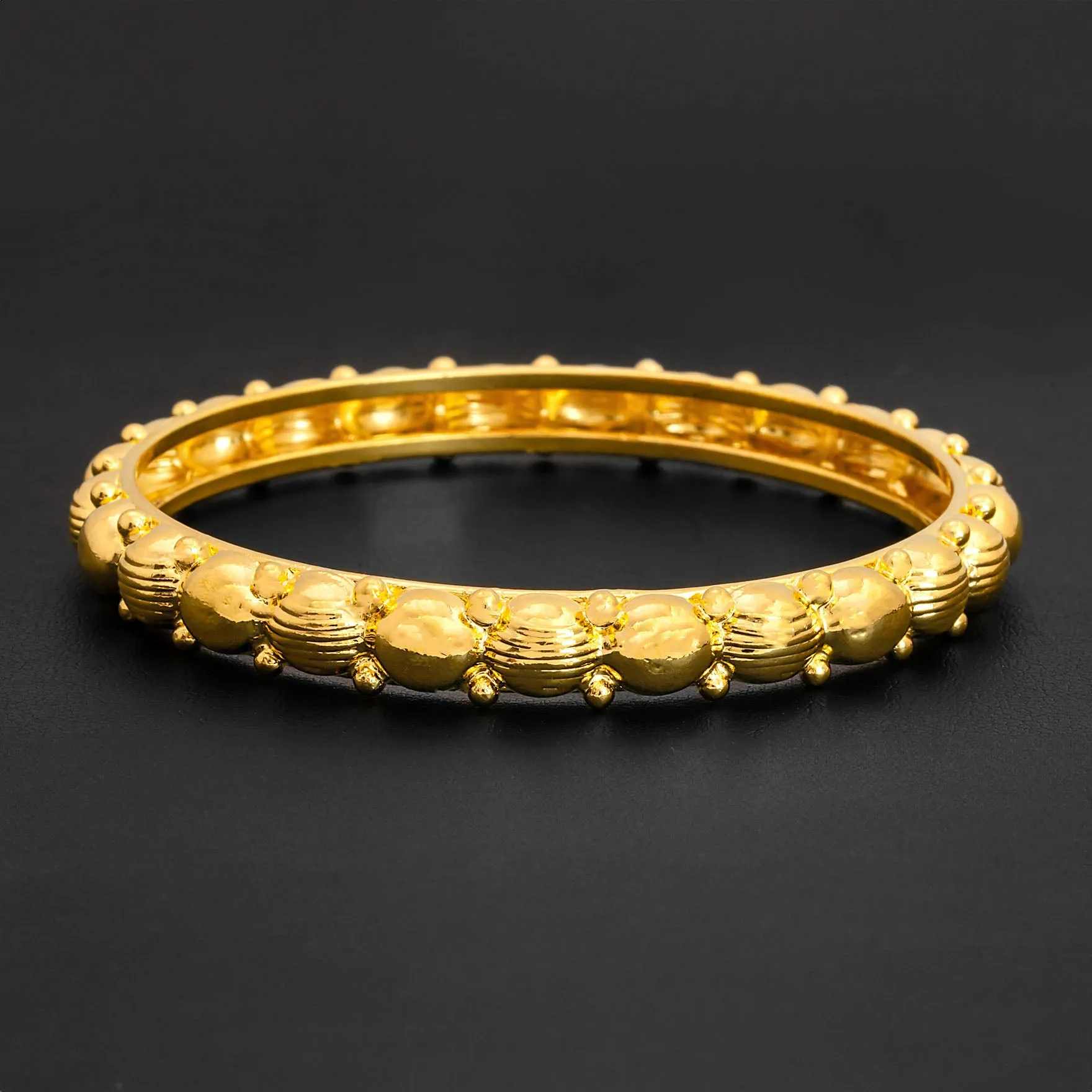 24CT HEAVY GOLD PLATED BOHO STYLE BANGLE PGB56C-052
