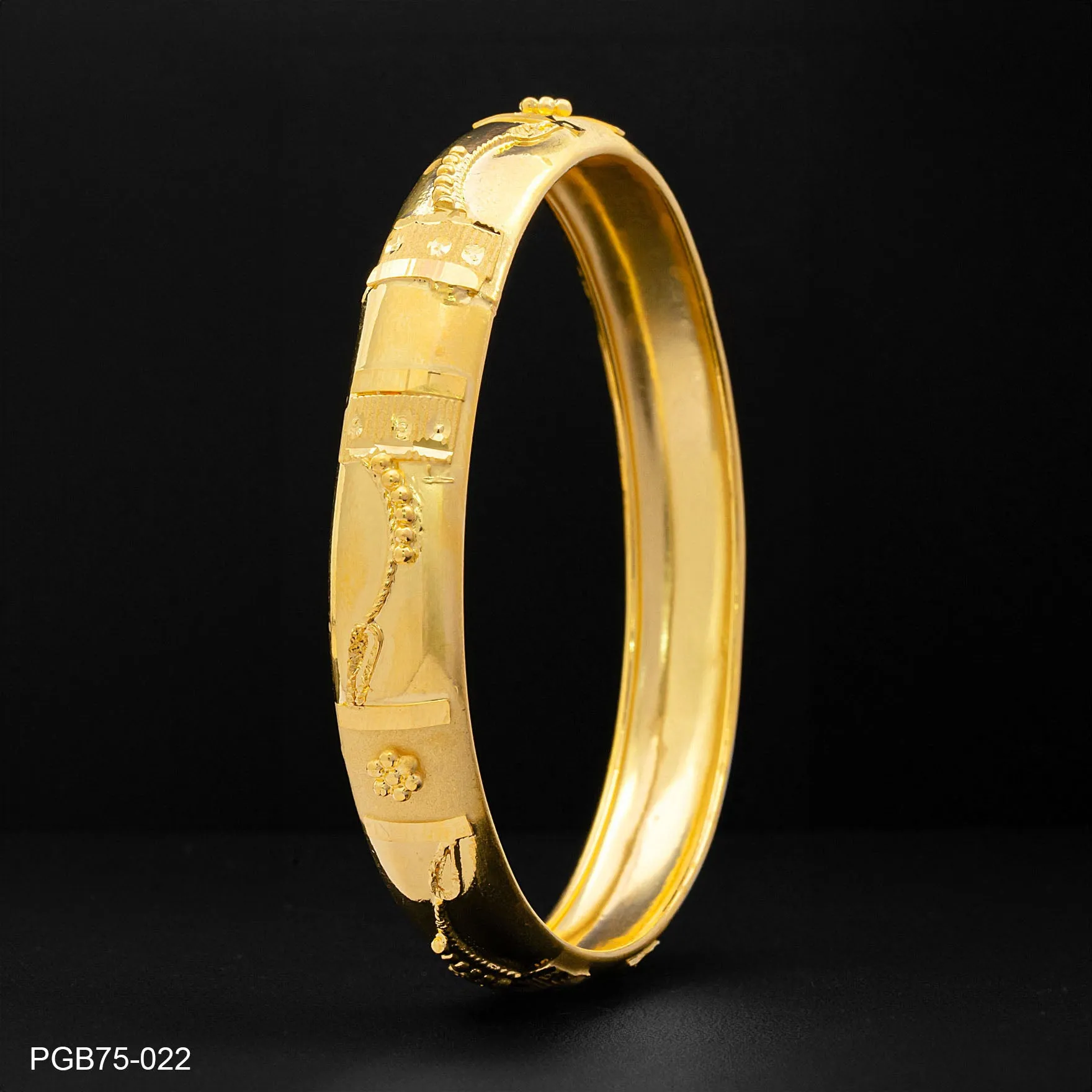 24ct Heavy Gold Plated Boho Style Bangle  PGB75-022
