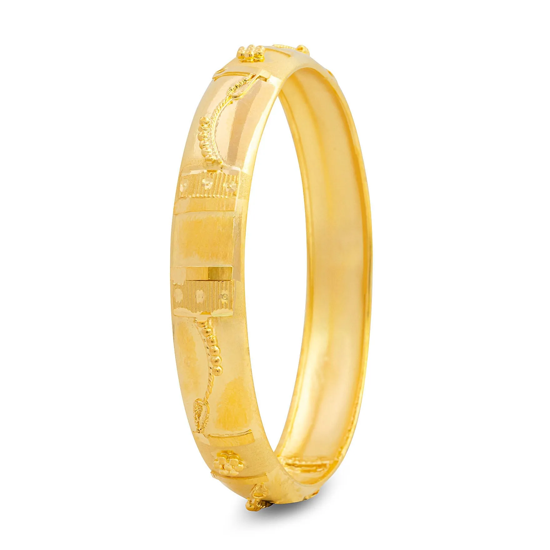 24ct Heavy Gold Plated Boho Style Bangle  PGB75-022