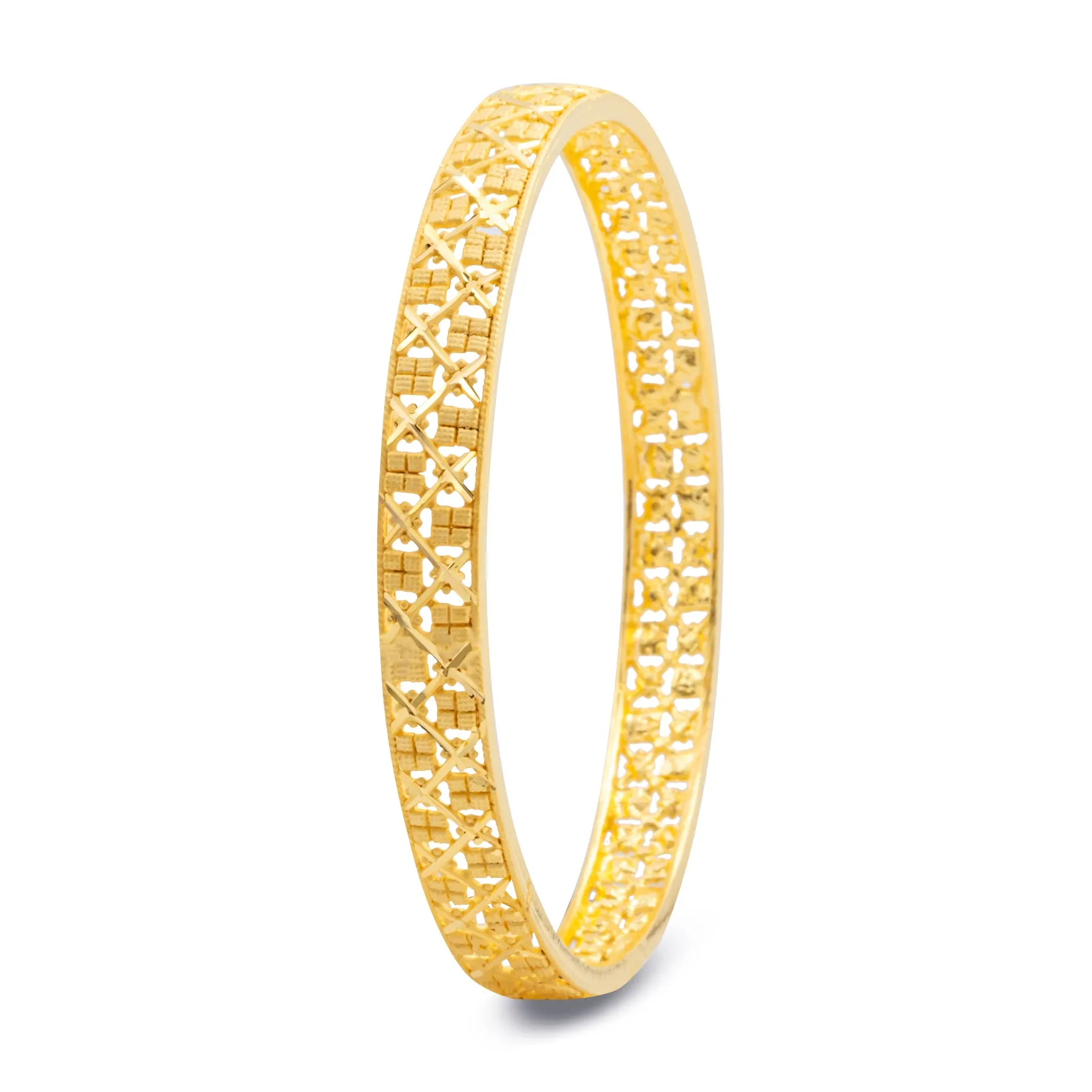 24ct Heavy Gold Plated Boho Style Bangle PGB77-022
