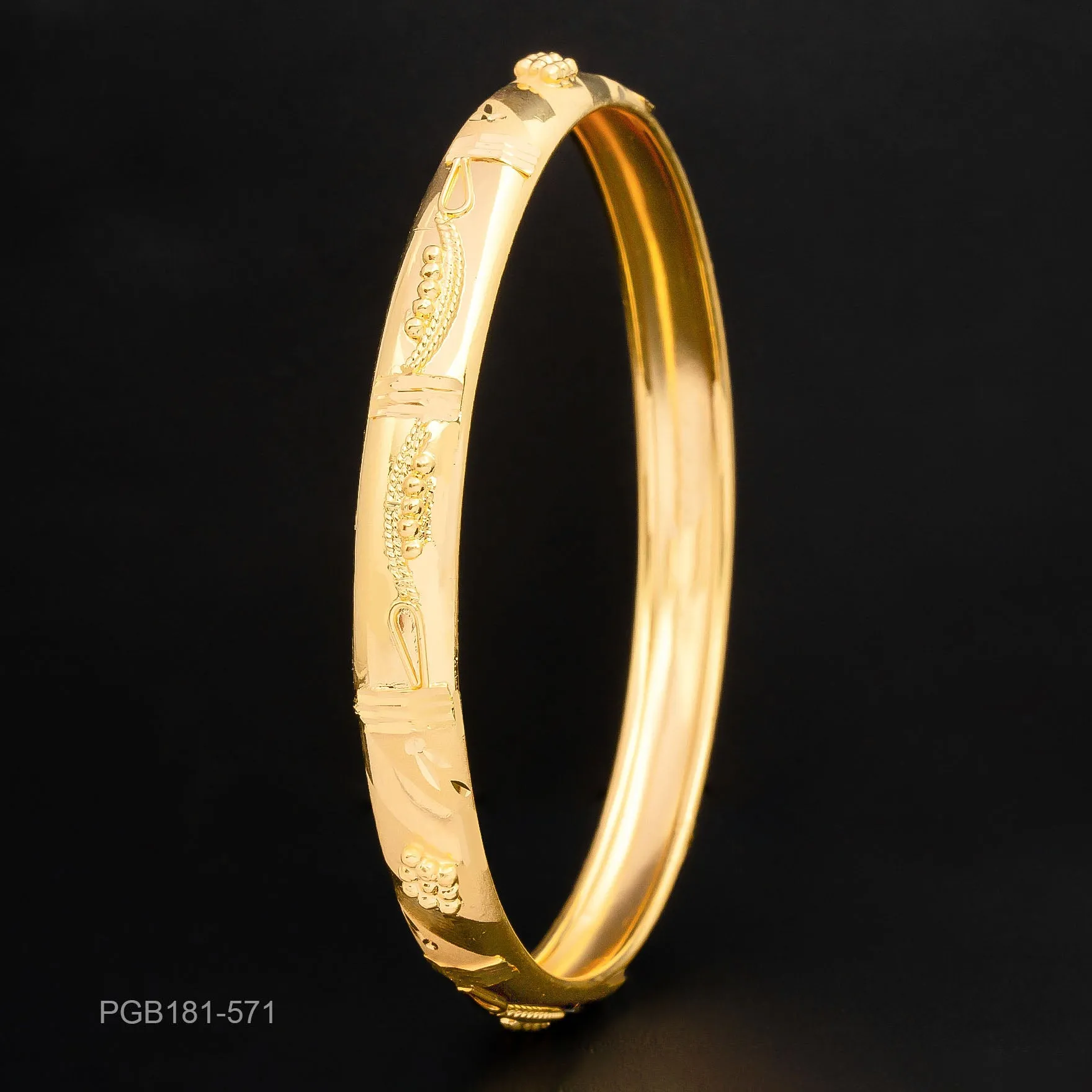 4CT HEAVY GOLD PLATED BOHO STYLE BANGLE PGB181-571