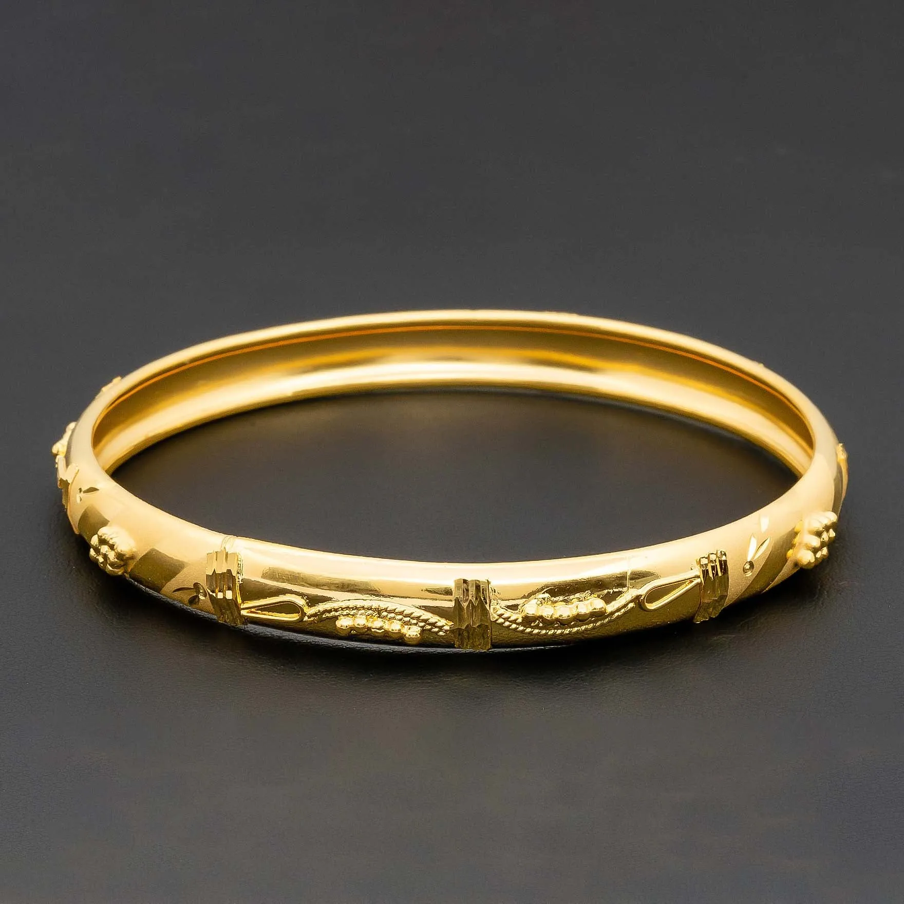 4CT HEAVY GOLD PLATED BOHO STYLE BANGLE PGB181-571