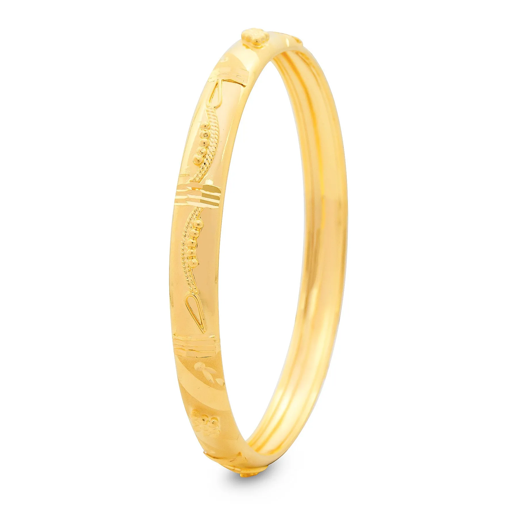 4CT HEAVY GOLD PLATED BOHO STYLE BANGLE PGB181-571
