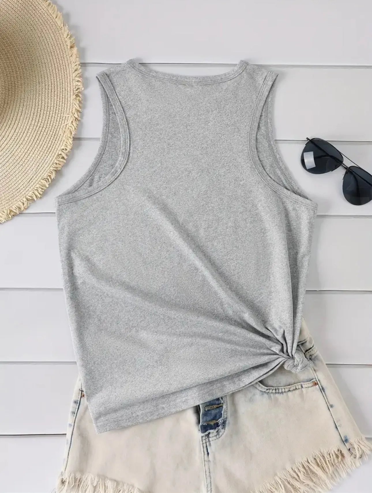 AD In Print Crew Neck Tank Top M