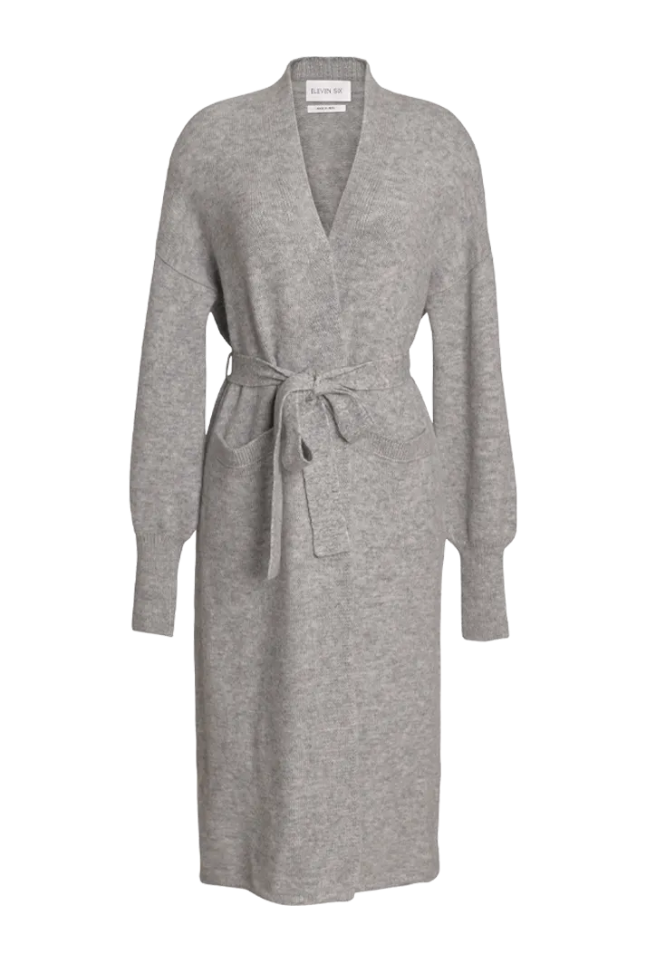 Amelia Long Knit Grey Cardigan