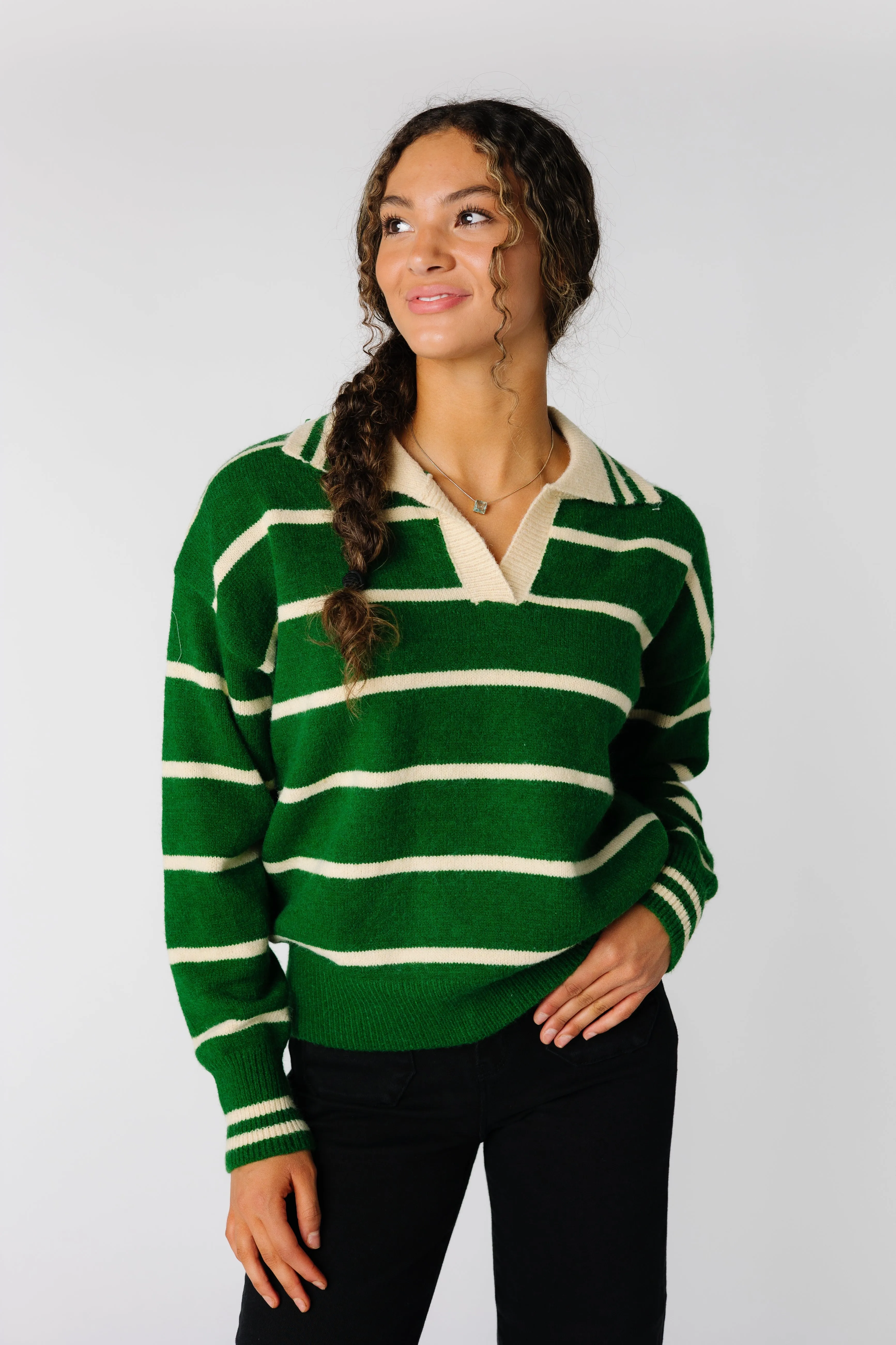 Andy Striped Collar Sweater