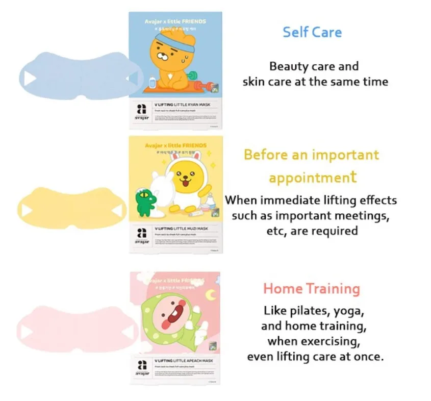 Avajar V Lifting Kakao Little Apeach Mask Double Chin Care V Line Mask