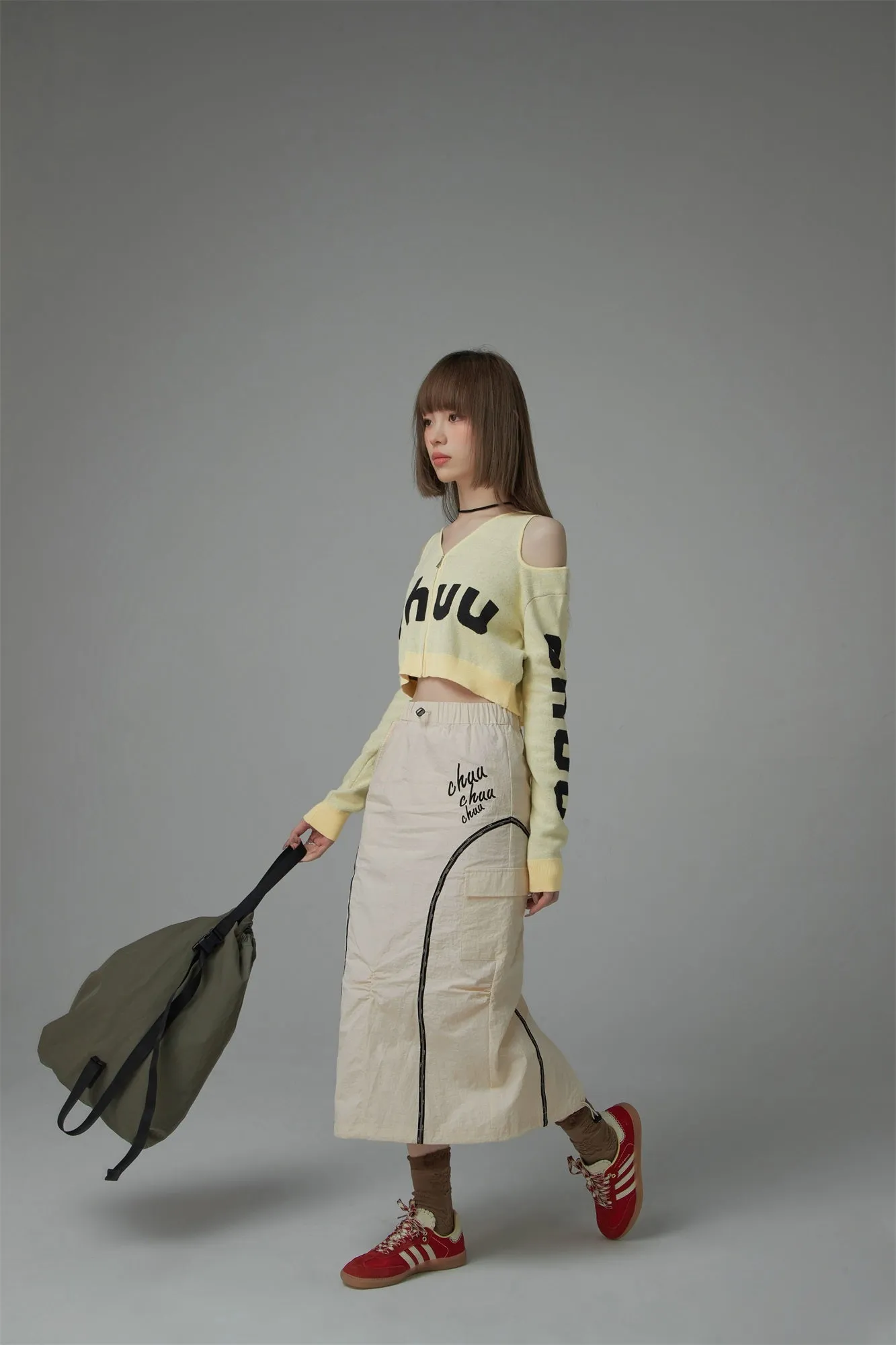 Banded Long Pocket Skirt