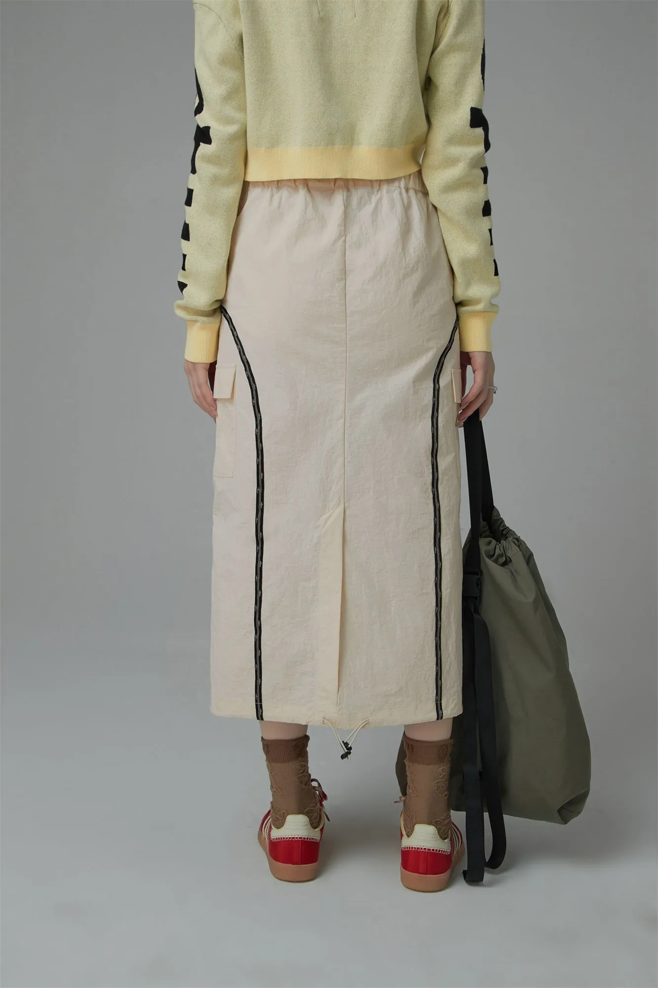 Banded Long Pocket Skirt