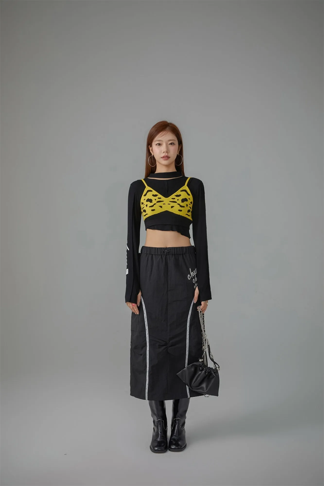 Banded Long Pocket Skirt