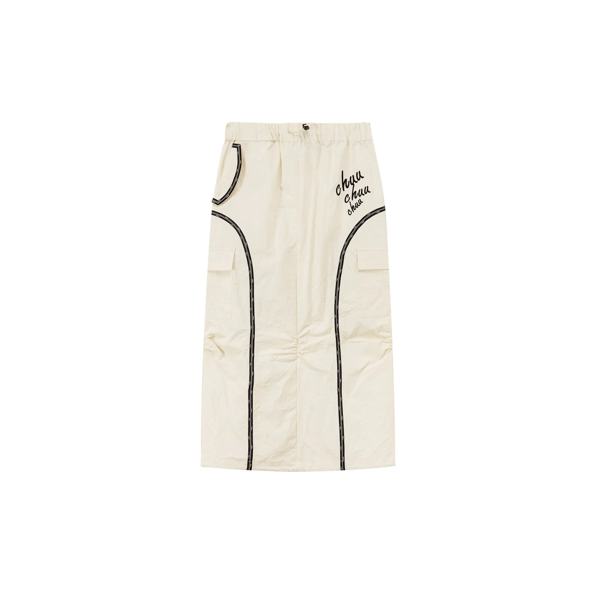 Banded Long Pocket Skirt