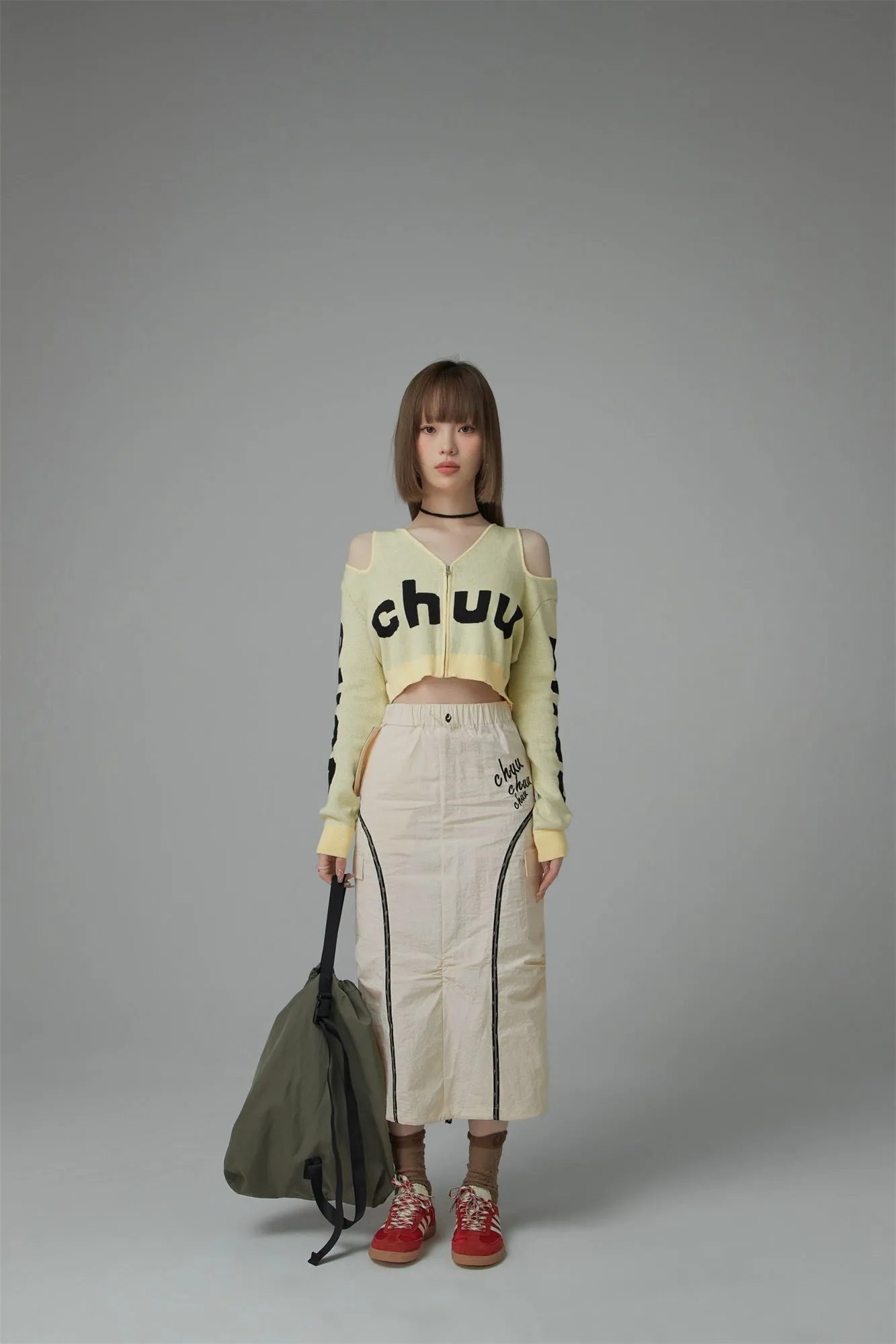 Banded Long Pocket Skirt