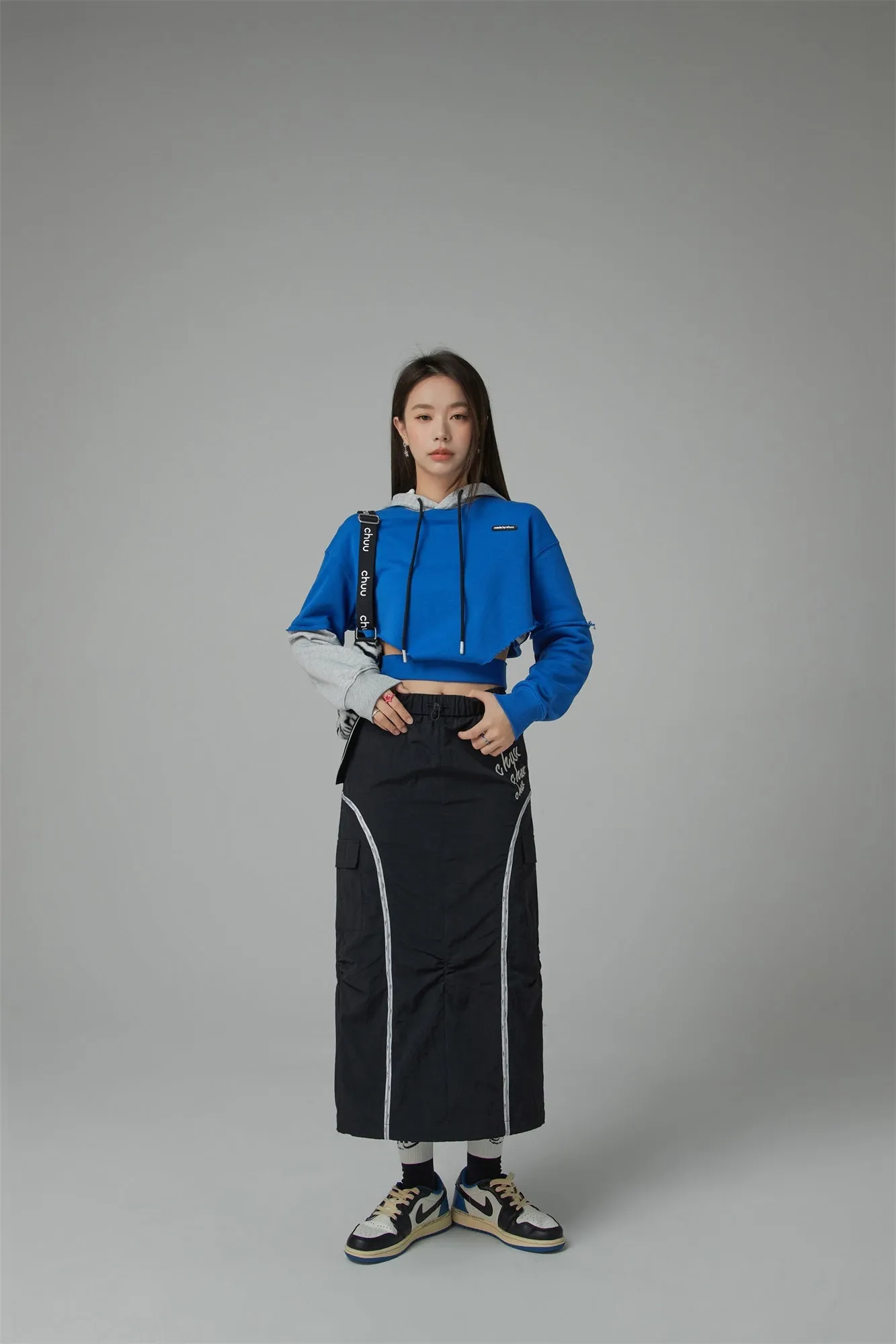 Banded Long Pocket Skirt