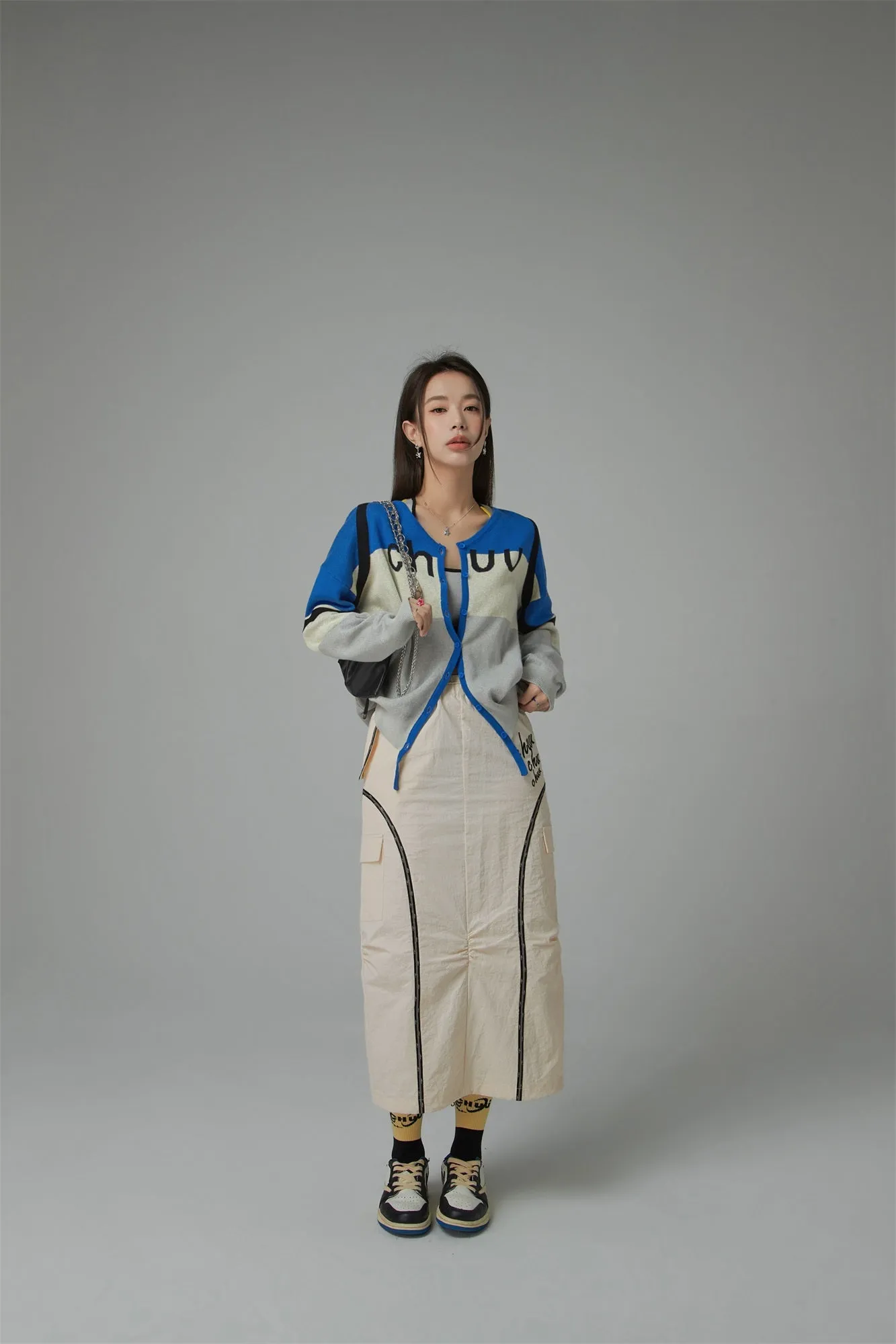Banded Long Pocket Skirt