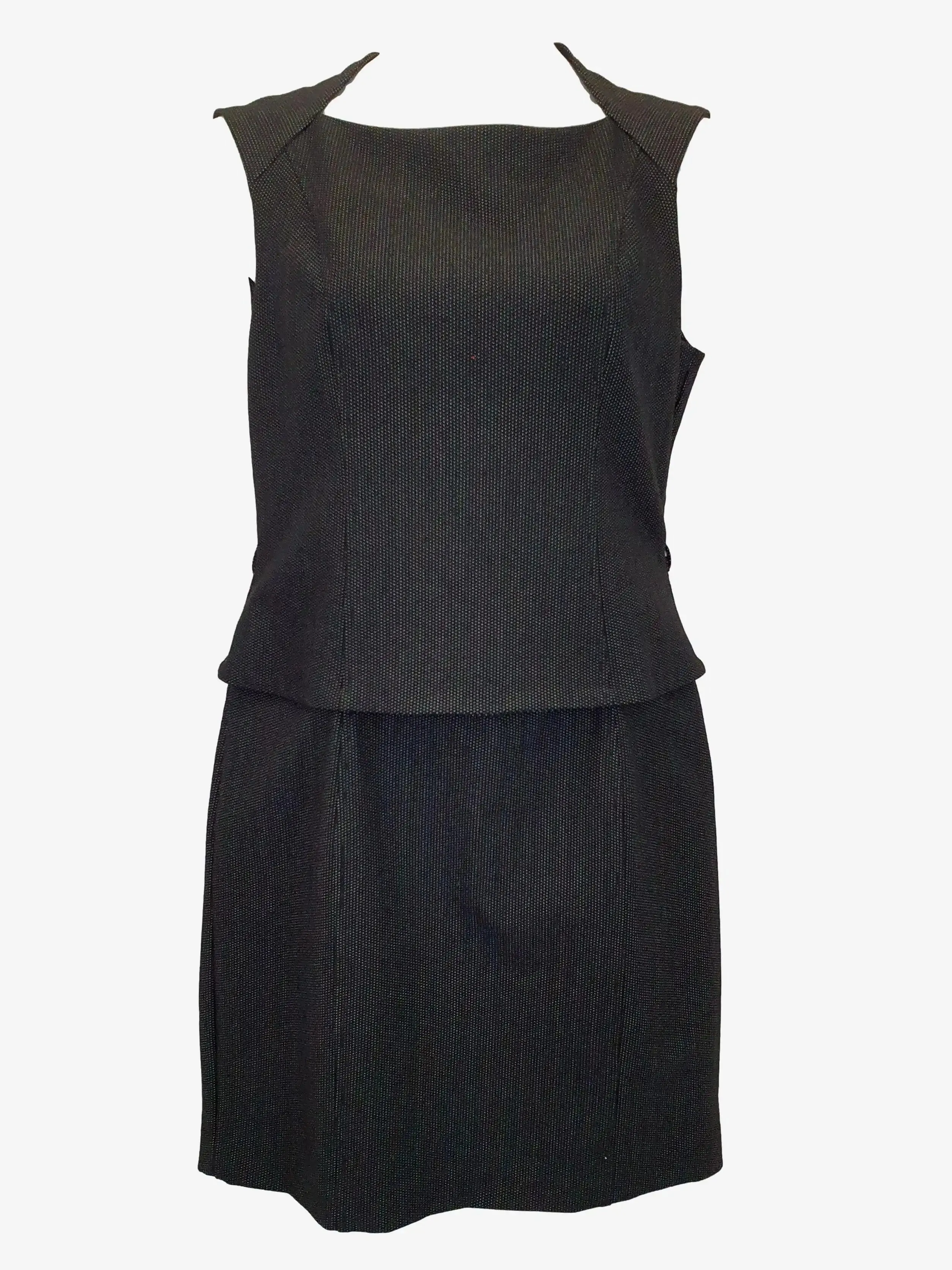 Basque Dotted Office Style Midi Dress Size 14