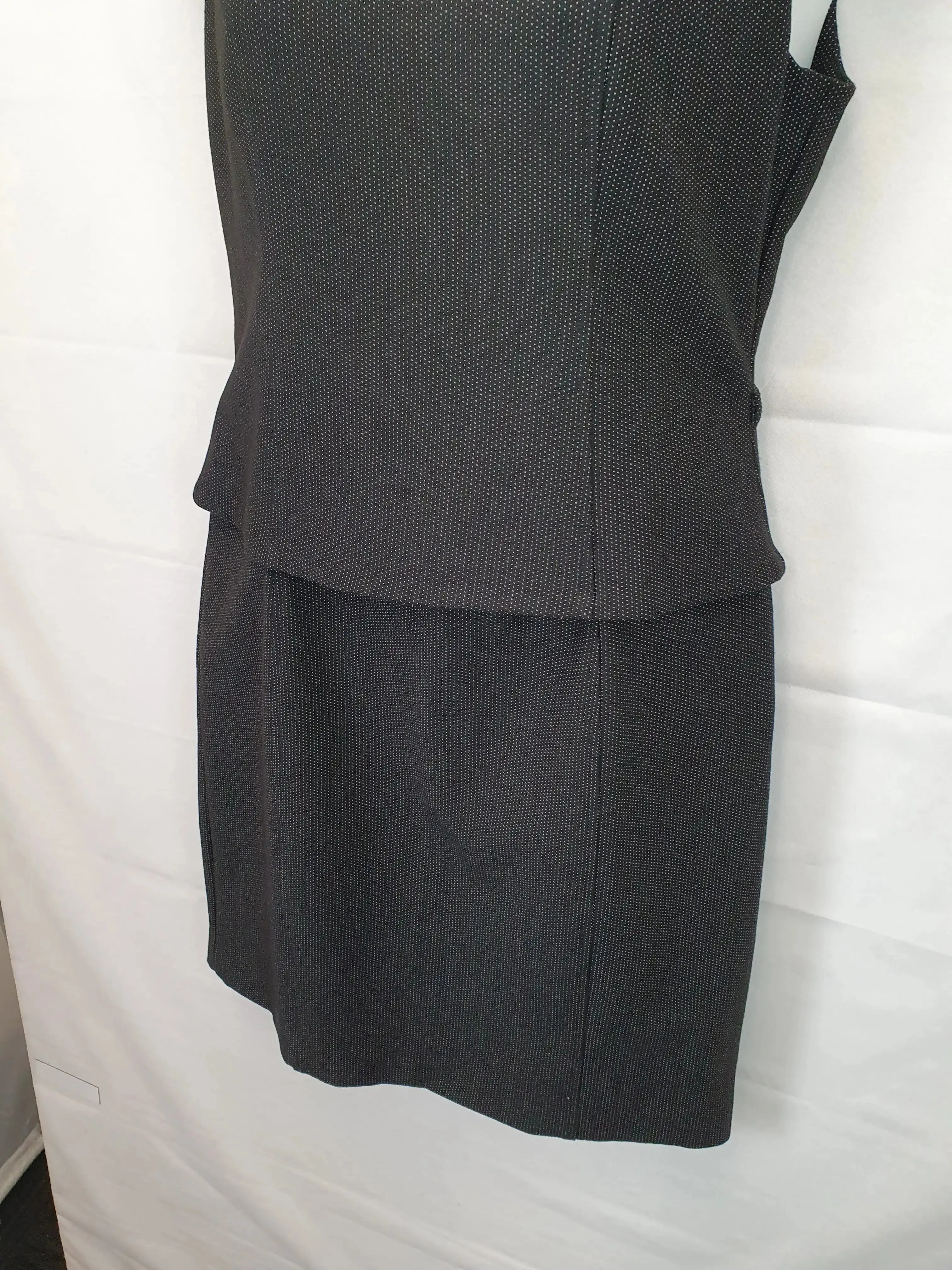 Basque Dotted Office Style Midi Dress Size 14