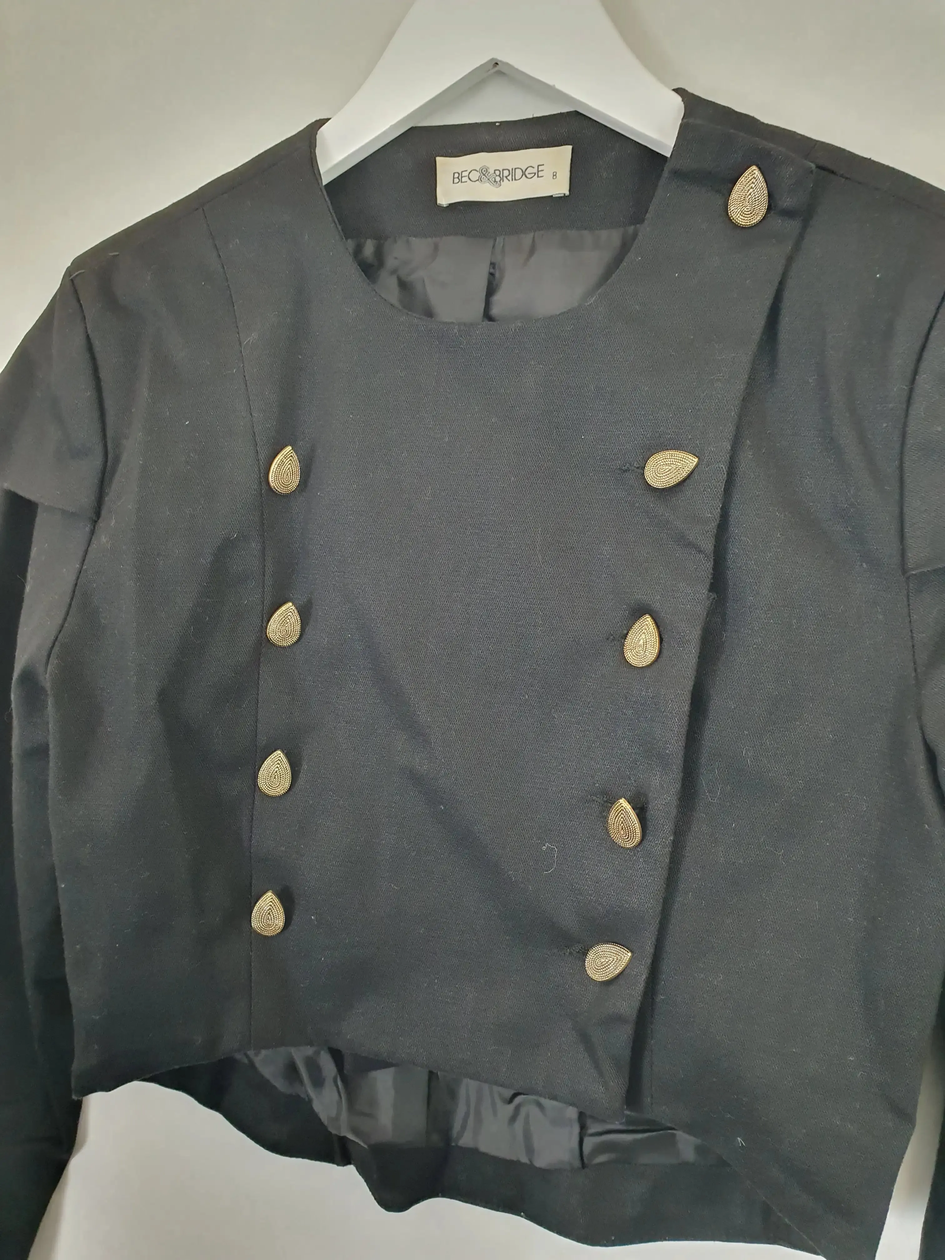 Bec & Bridge Military Style Cropped Jacket Size 8