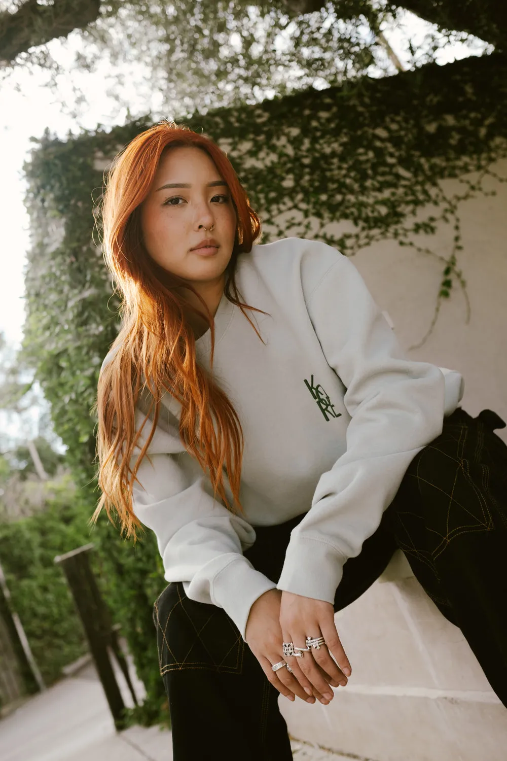 BLOOM CREWNECK (SAGE)