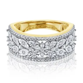 Butterfly Vintage Style Wide Band