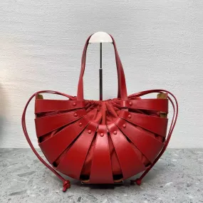 BV Medium Shoulder Bag Red, For Women, Women’s Bags 8.6in/22cm