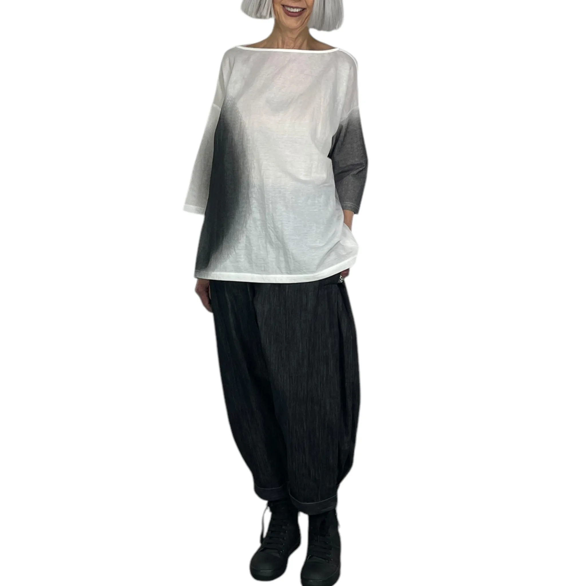 CIRCLE SHADE PRINT A-LINE TOP