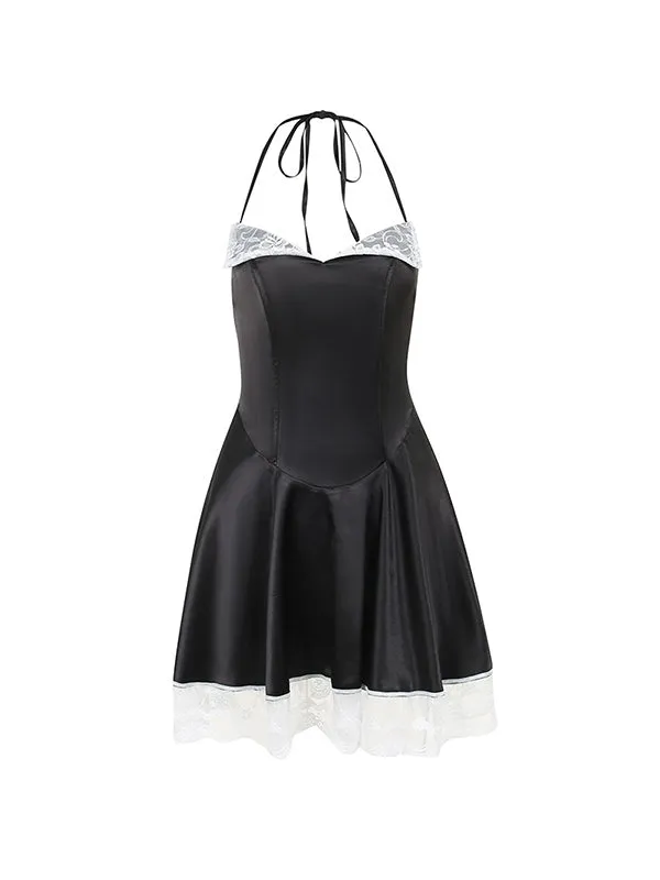 Convertible Lace Paneled Corset Mini Dress
