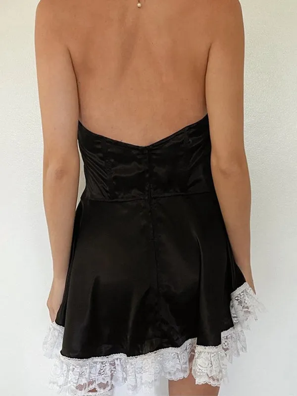 Convertible Lace Paneled Corset Mini Dress