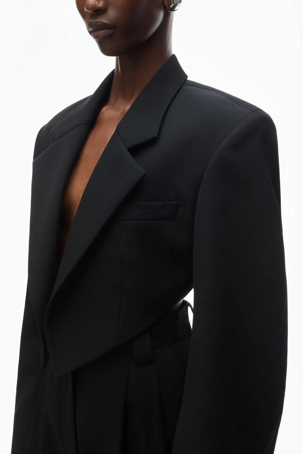 Cropped Tuxedo-style Blazer