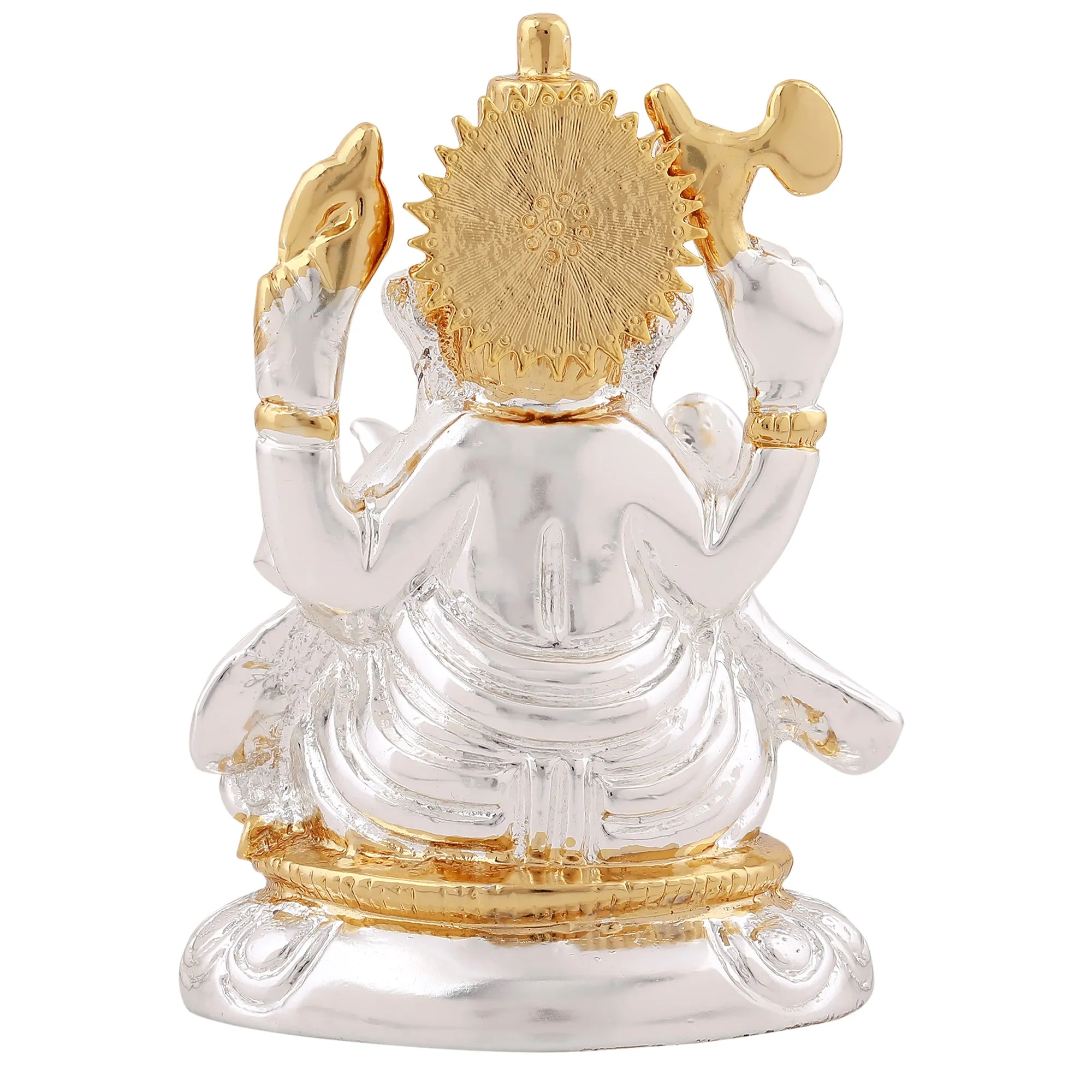 Estele Gold & Rhodium Plated Spiritual Lord Bal Ganesh Idol for Gifts & House Warming/Home/Office Decors.