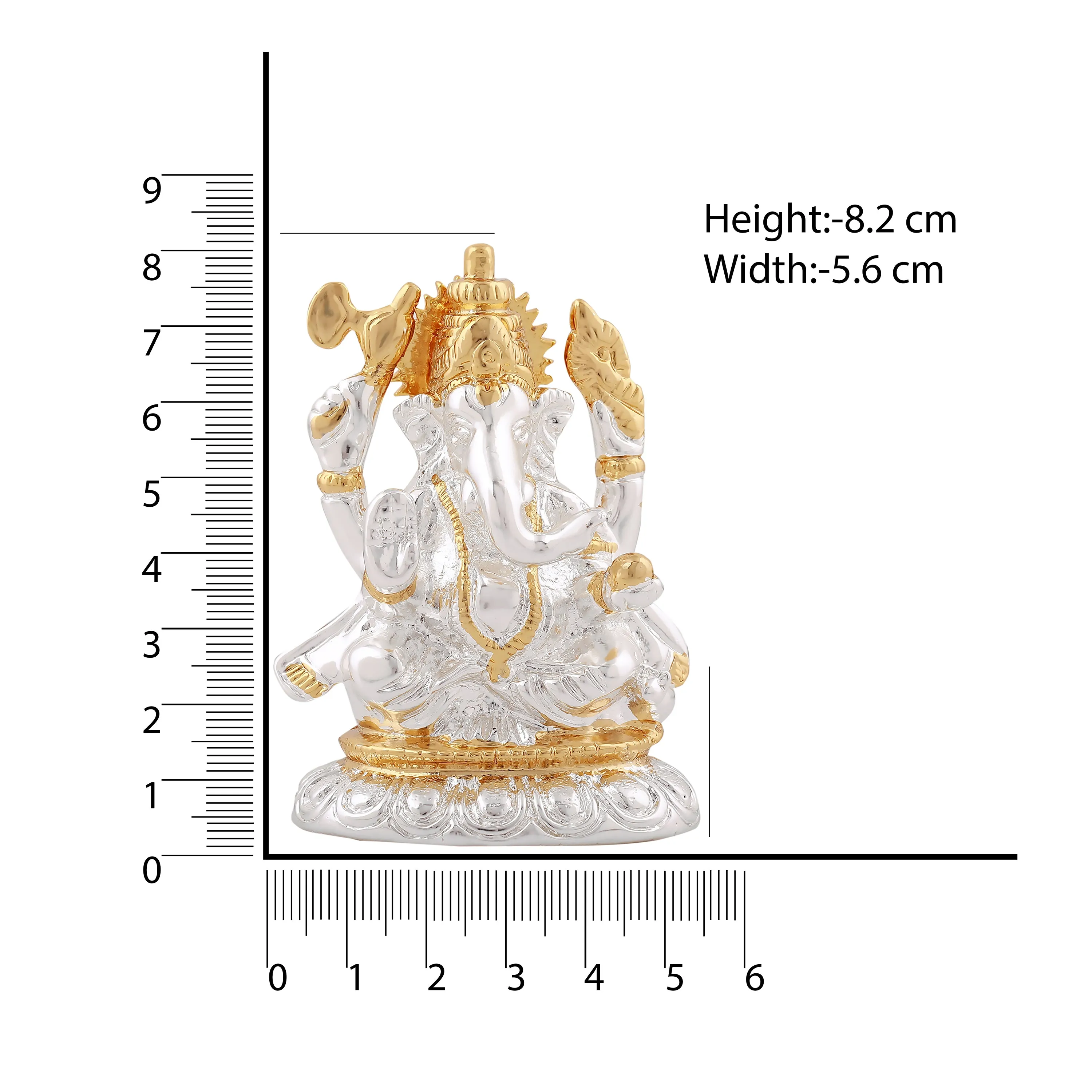 Estele Gold & Rhodium Plated Spiritual Lord Bal Ganesh Idol for Gifts & House Warming/Home/Office Decors.