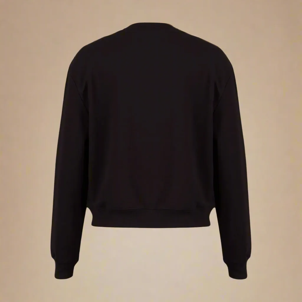Estelle - Black Sequin Logo Sweat Top