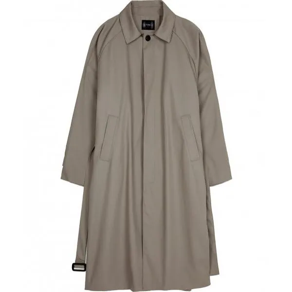 FLARE UP (フレアアップ)     Balmacaan Trench Long Coat - Greyish Beige (FL-033)