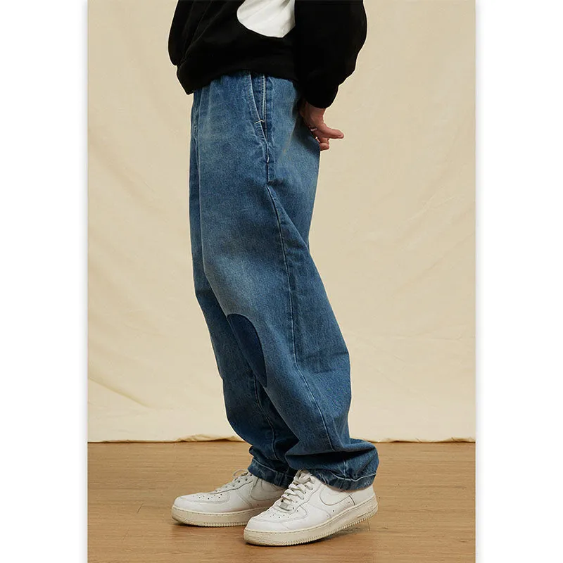 Japanese Vintage Washed Cotton Casual Jeans