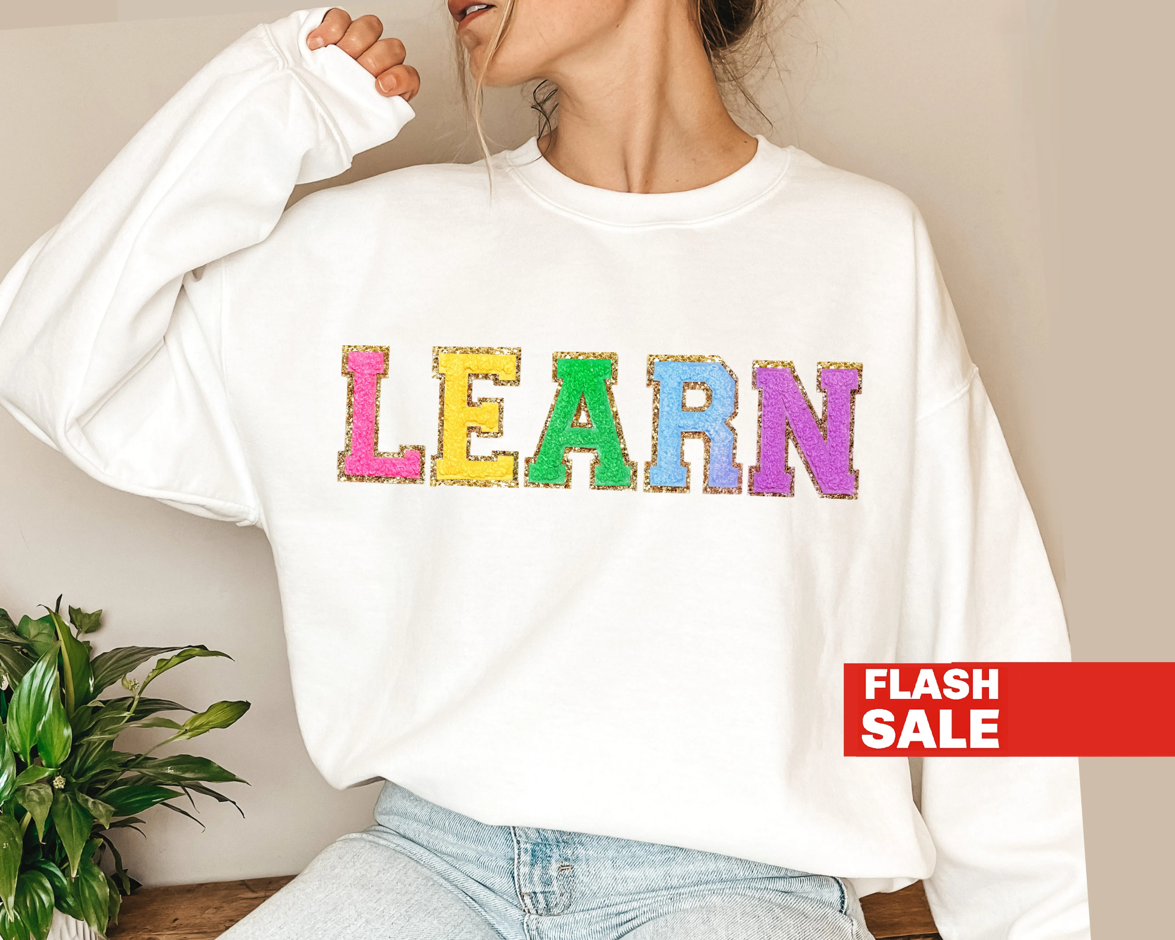 LEARN Letter Patch Sweatshirt
