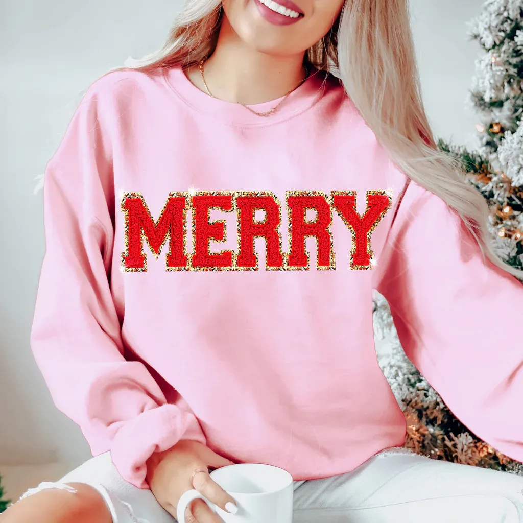MERRY Chenille Patch Sweatshirt