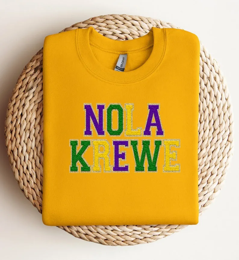 NOLA Krewe Faux Chenille Sweatshirt