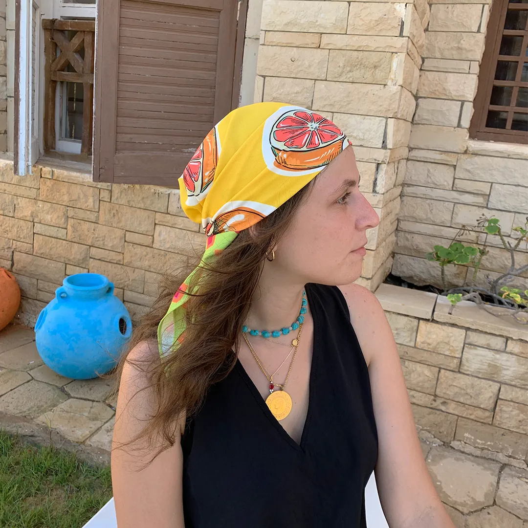 Orange Wrap Scarf Top / Headband