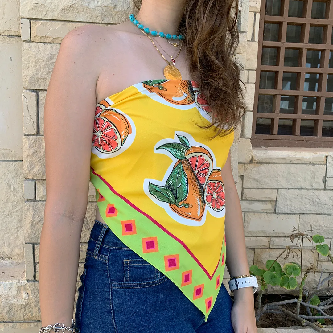 Orange Wrap Scarf Top / Headband