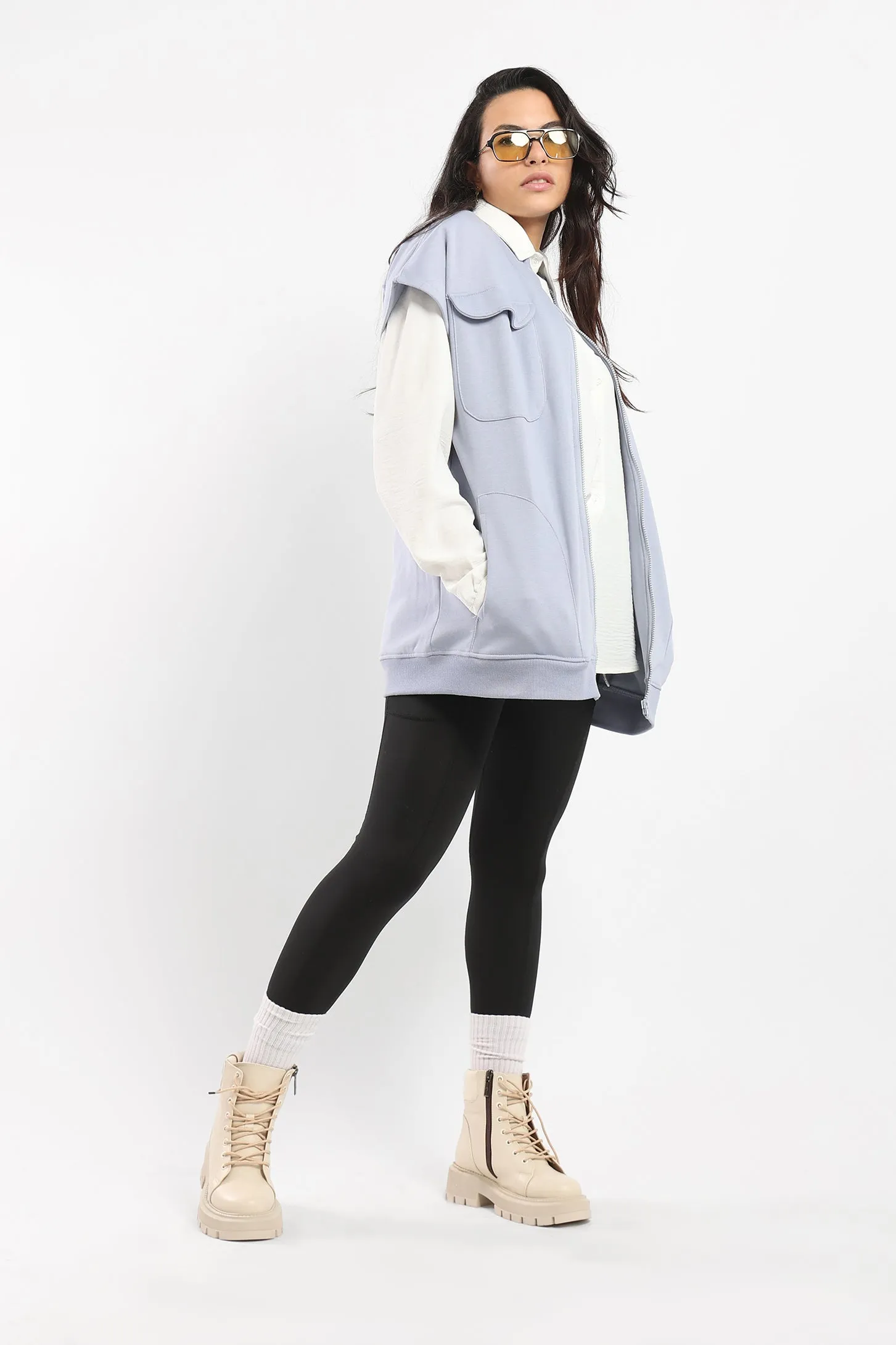 OVERSIZED VEST - GREY