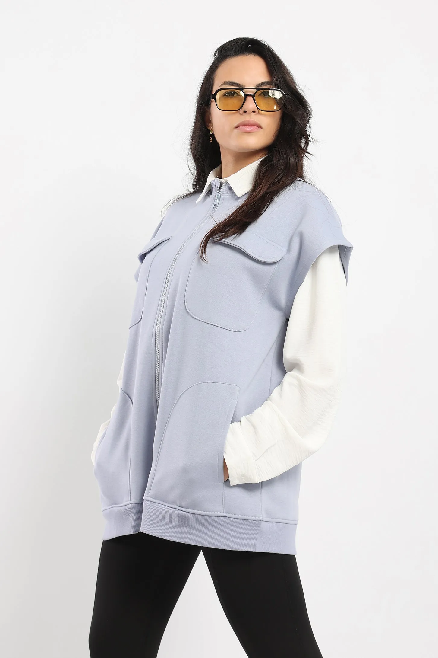 OVERSIZED VEST - GREY