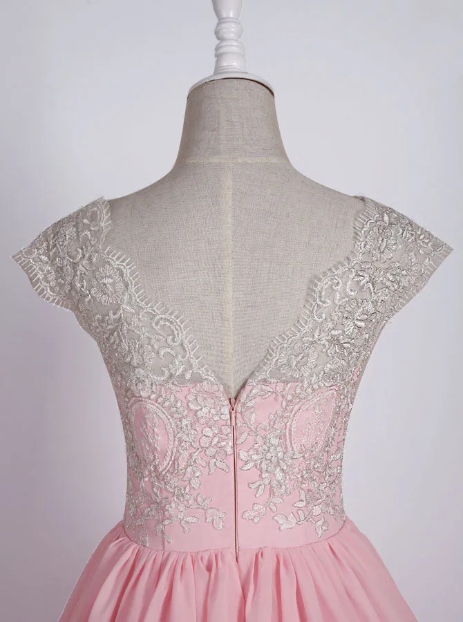 Pink Sweet 16 Dresses,Chiffon Sweet 16 Dress,Knee Length Sweet 16 Dress,SW00018